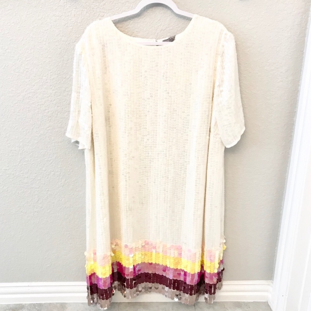 ASOS Curve multi colored sequin shift dress